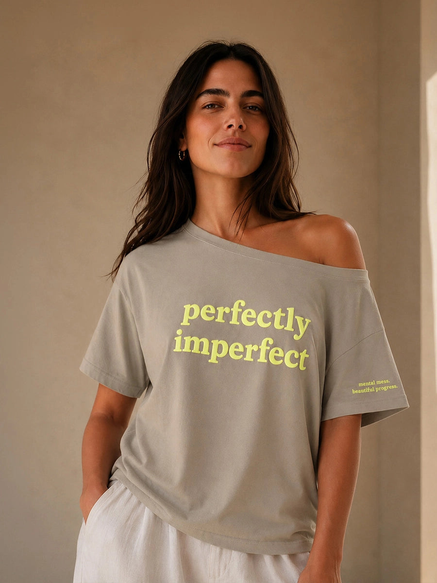Perfectly Imperfectly Slash Tee Grey