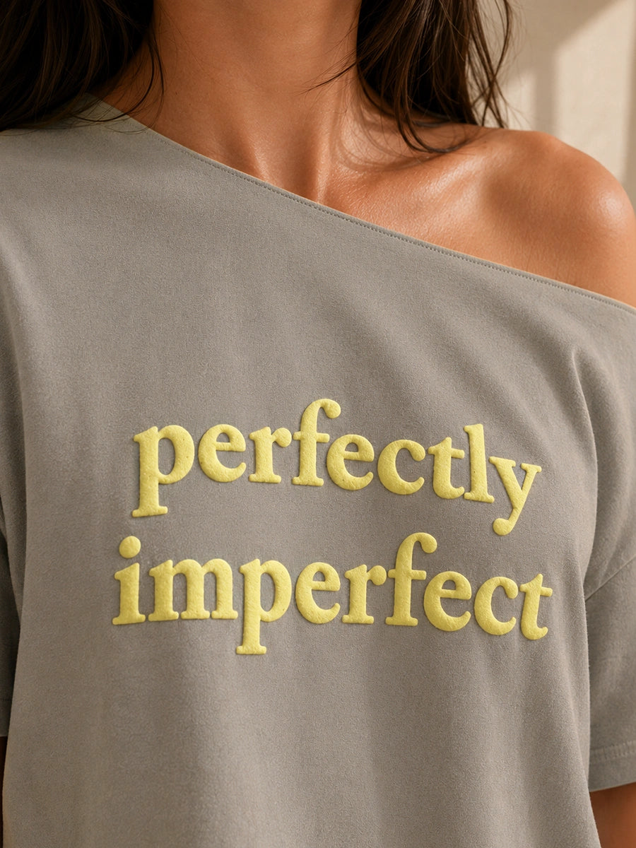 Perfectly Imperfectly Slash Tee Grey