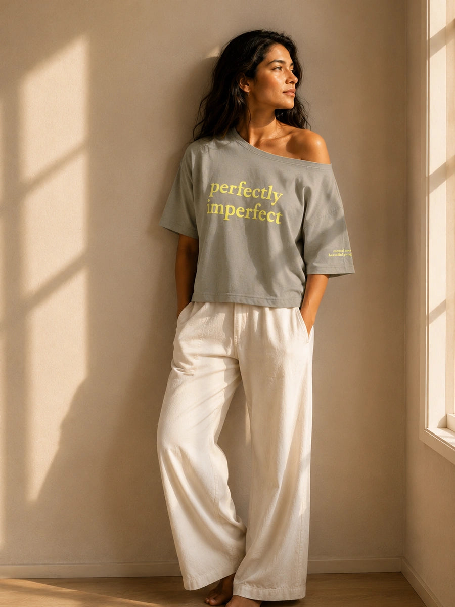 Perfectly Imperfectly Slash Tee Grey
