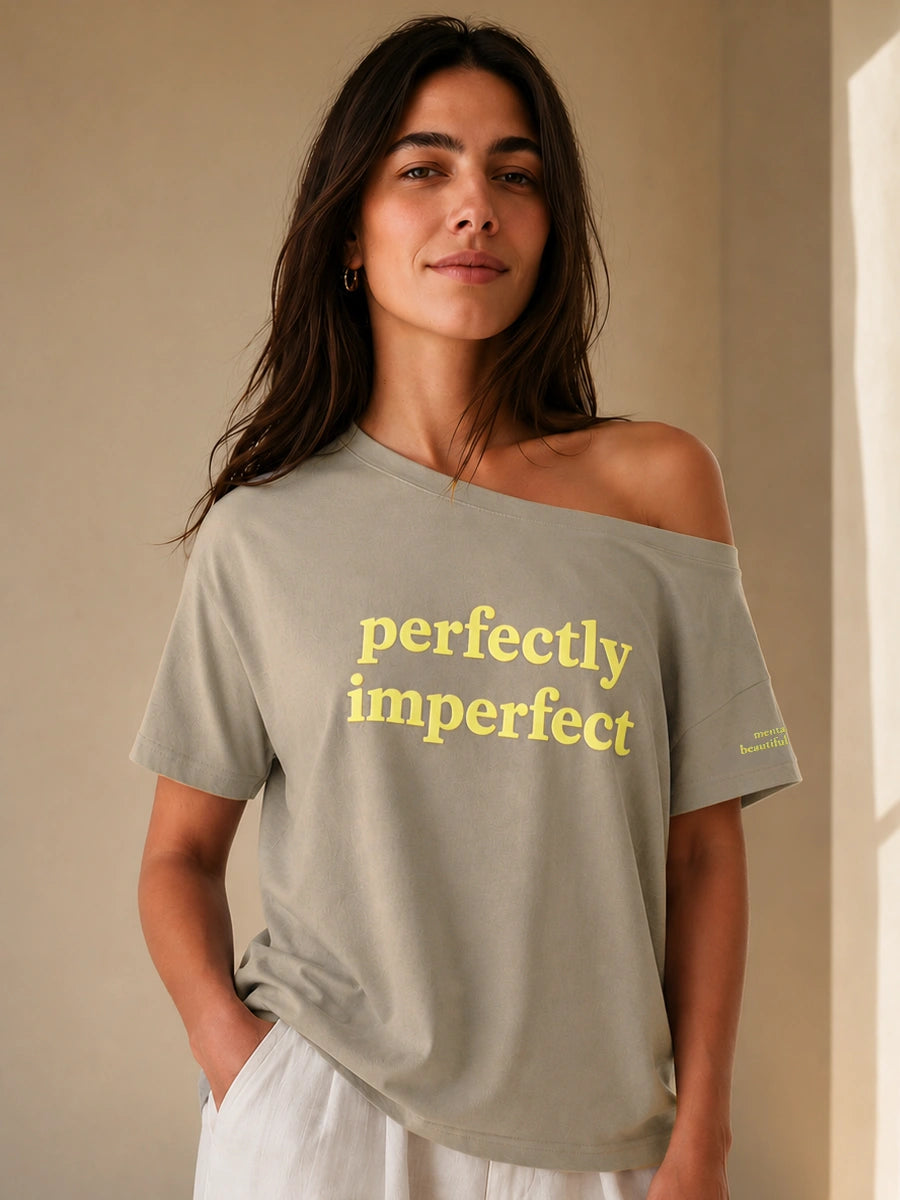 Perfectly Imperfectly Slash Tee Grey