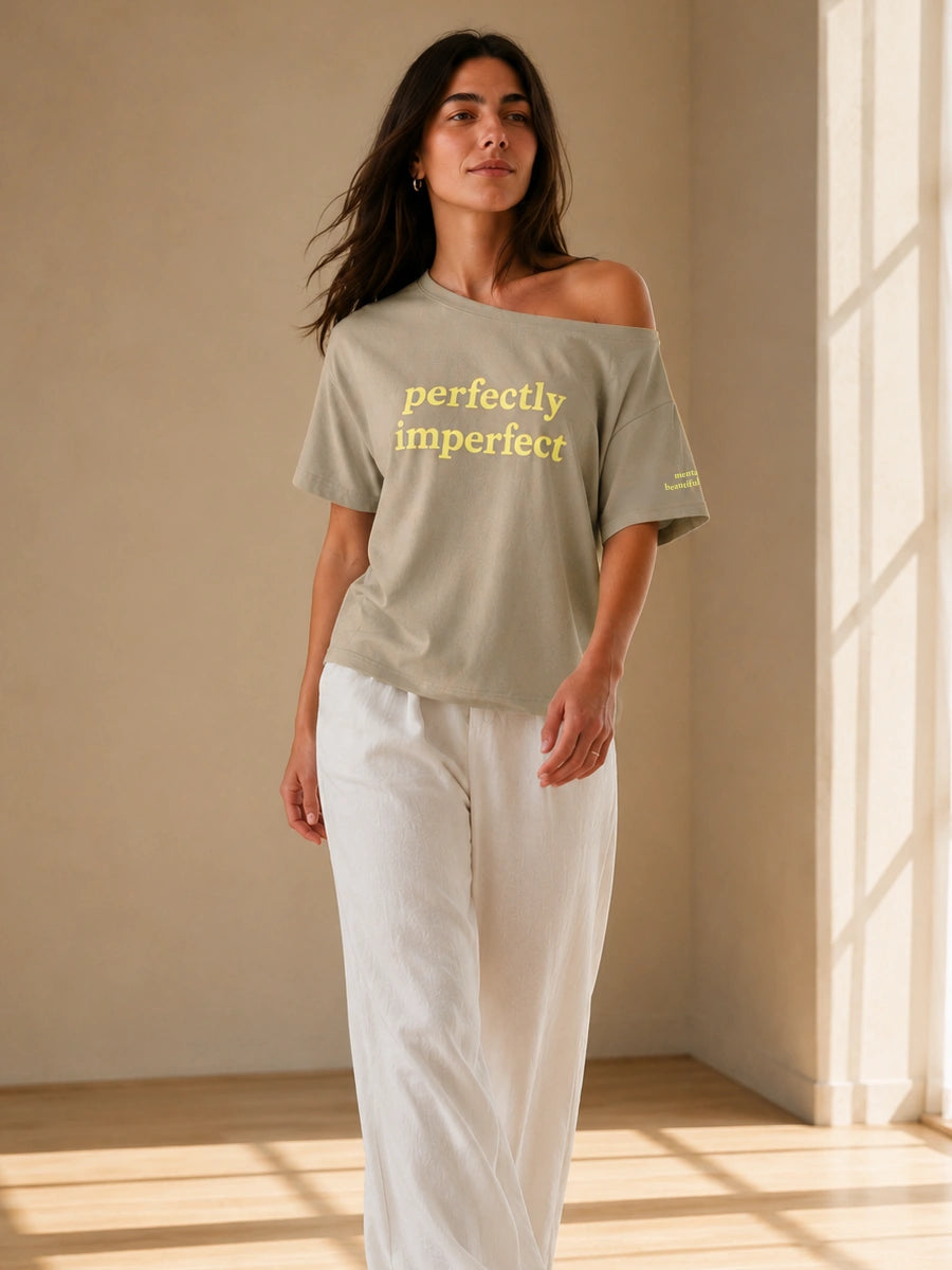 Perfectly Imperfectly Slash Tee Grey
