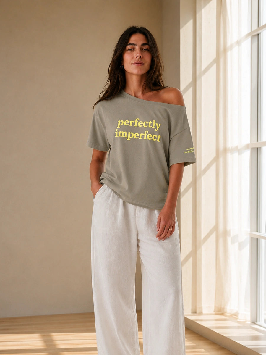 Perfectly Imperfectly Slash Tee Grey