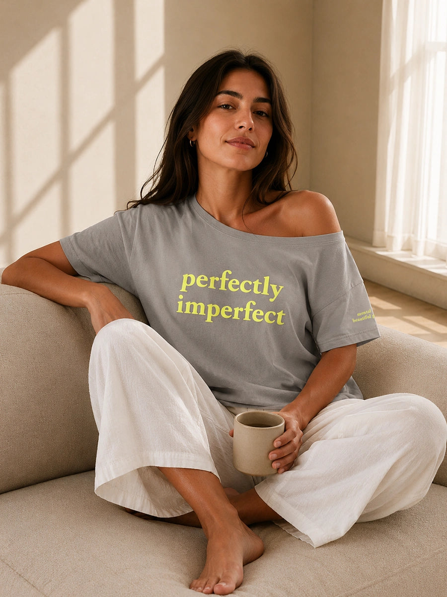 Perfectly Imperfectly Slash Tee Grey