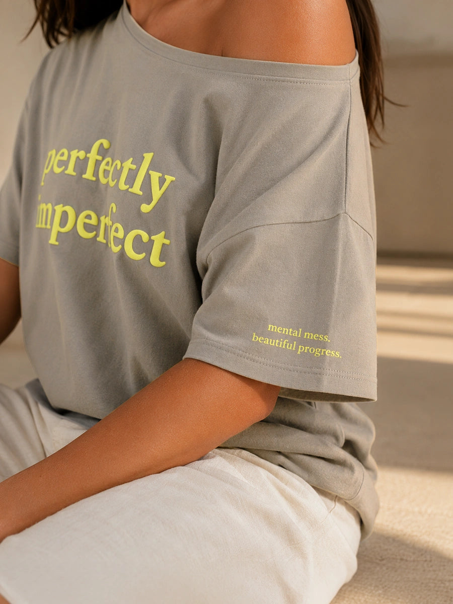 Perfectly Imperfectly Slash Tee Grey