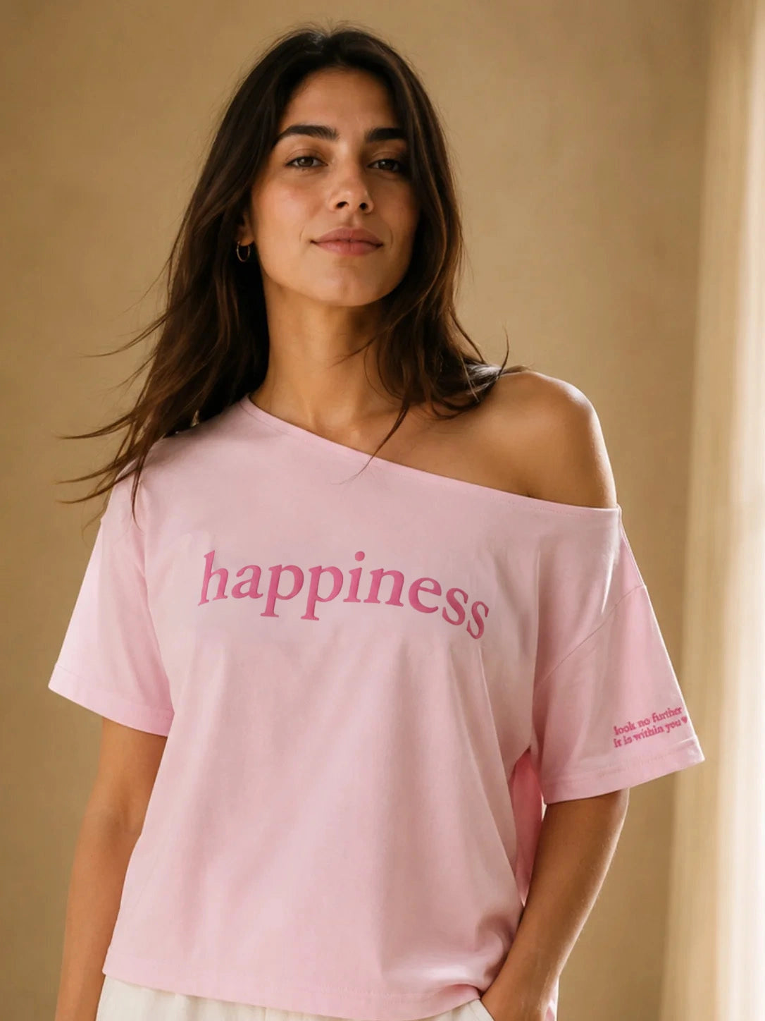Happiness Slash T-shirt Pink