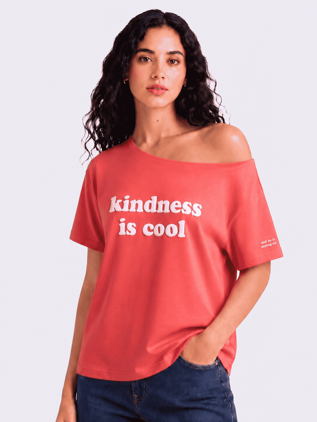 Kindness is Cool Slash T-shirt Rose Pink