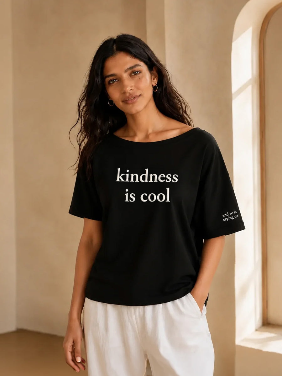 Kindness is Cool Slash T-shirt Black