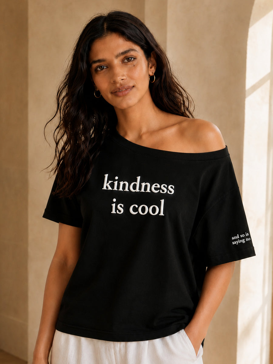 Kindness is Cool Slash T-shirt Black