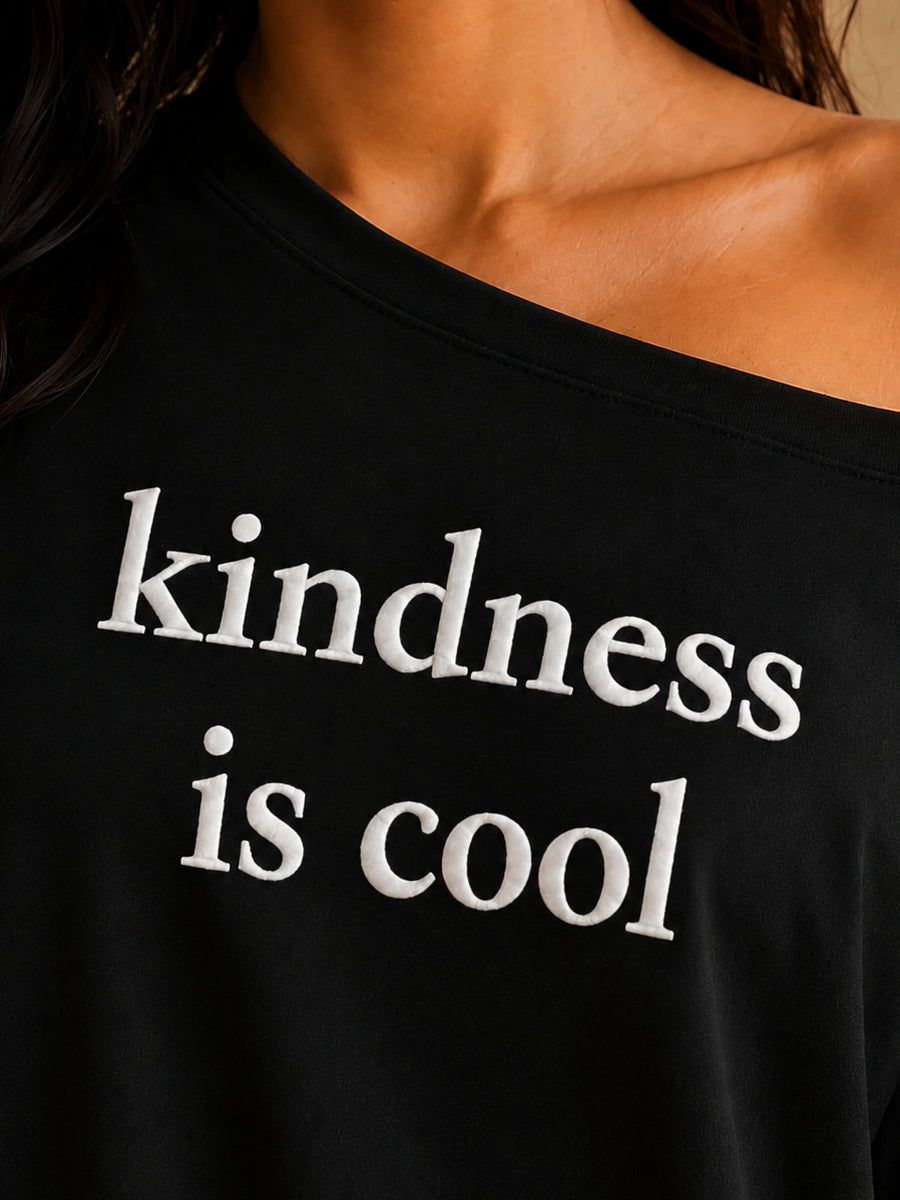 Kindness is Cool Slash T-shirt Black