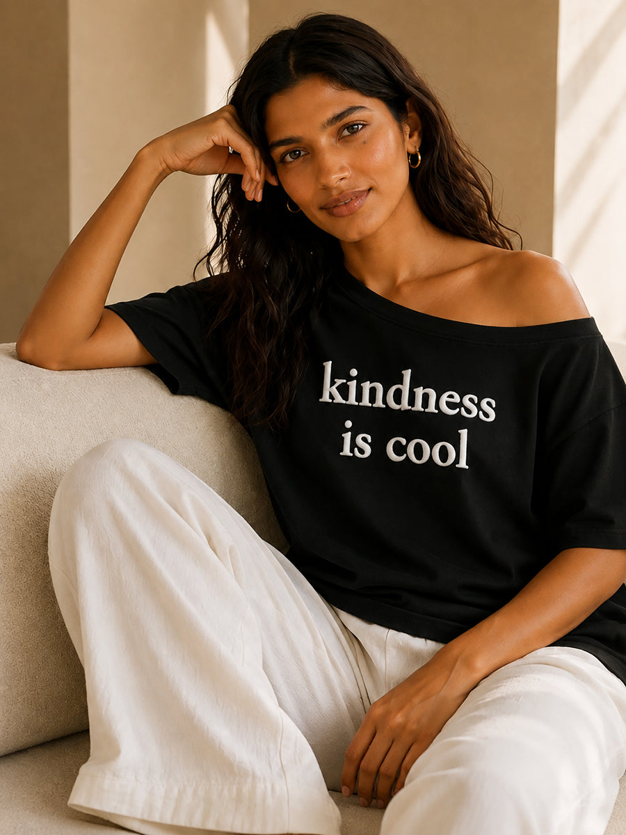 Kindness is Cool Slash T-shirt Black