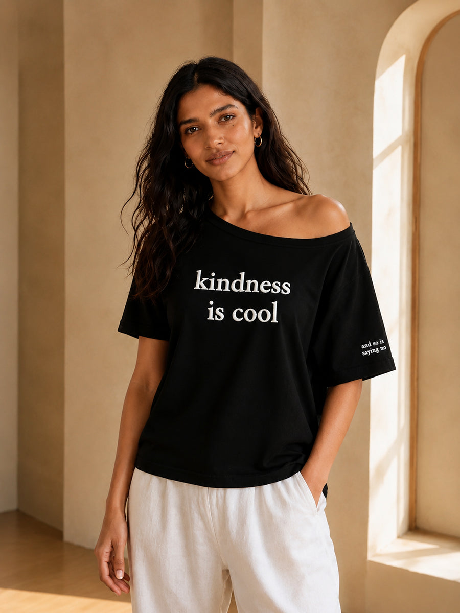 Kindness is Cool Slash T-shirt Black
